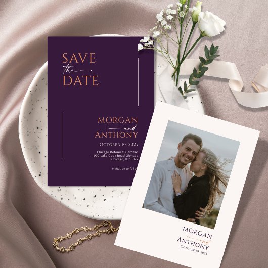 Minimalistisch modern Sinaasappel van fotografie b Save The Date