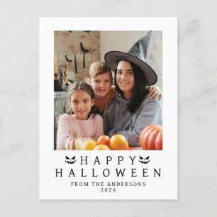 Minimalistisch Modern Spooky Happy Halloween 1 Fot Feestdagenkaart