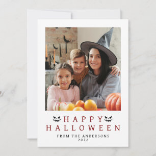 Minimalistisch Modern Spooky Happy Halloween 1 Fot Feestdagenkaart