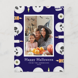 Minimalistisch Modern Spooky Happy Halloween 1 Fot Feestdagenkaart