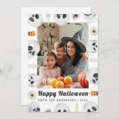 Minimalistisch Modern Spooky Happy Halloween 1 Fot Feestdagenkaart (Voorkant / Achterkant)