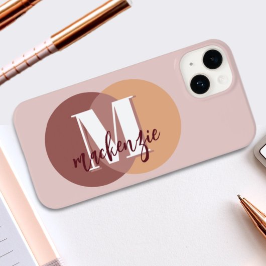 Minimalistisch modern stijlvol Initiaal monogram Case-Mate iPhone Case