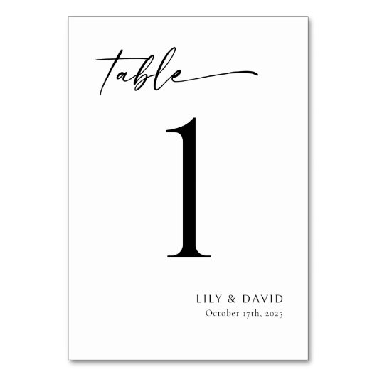 Minimalistisch modern tafelnummer (Voorkant)