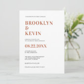 Minimalistisch Modern Terracotta Wedding | QR-code Kaart (Staand voorkant)
