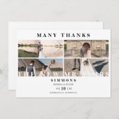 Minimalistisch Modern Trendy Collage Wedding 4 Fot Bedankkaart (Voorkant / Achterkant)