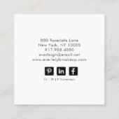 Minimalistisch modern trendy handgeschreven script vierkante visitekaartje (Achterkant)