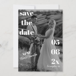 MINIMALISTISCH MODERN TROUWEN ZWART & WIT  SAVE THE DATE