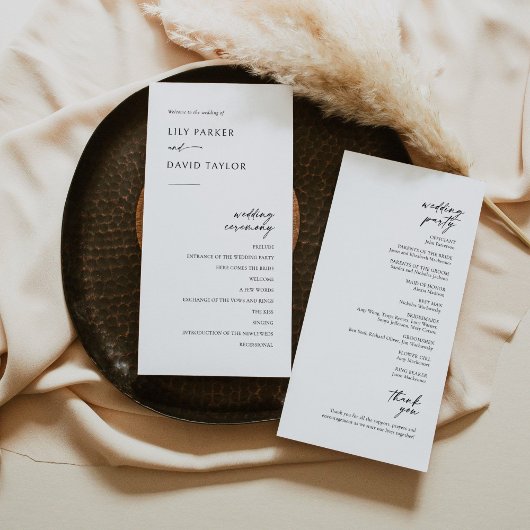 Minimalistisch modern trouwprogramma