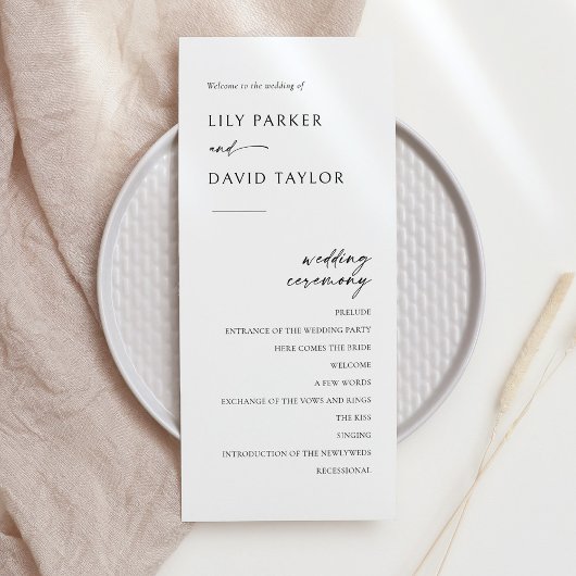 Minimalistisch modern trouwprogramma programma