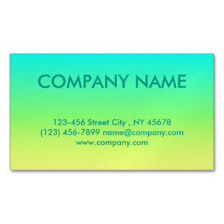Minimalistisch modern turquoise limoen yellow ombr visitekaartje magneet