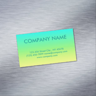 Minimalistisch modern turquoise limoen yellow ombr visitekaartje magneet