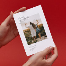 Minimalistisch Modern Twee Foto Merry Christmas Ka