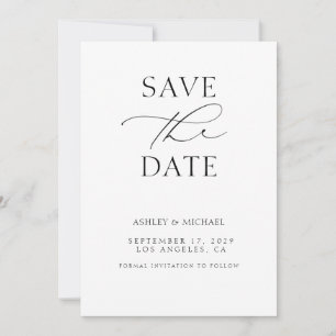 Minimalistisch Modern Typography Wedding Save The Date