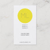 Minimalistisch modern Visitekaartje gele cirkel (Achterkant)