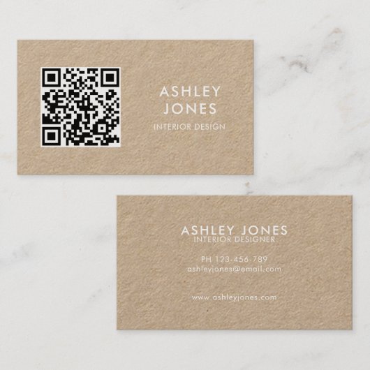 Minimalistisch modern Visitekaartje voor QR-codenu (Voorkant / Achterkant)