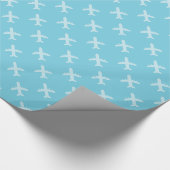 Minimalistisch modern vliegtuig Silhouette Pattern Cadeaupapier (Hoek)