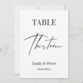 Minimalistisch modern WEDDING-DERDE tabelnummer Bedankkaart (Achterkant)