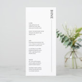 Minimalistisch Modern Wedding Menu en Menu Drinken (Staand voorkant)