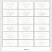 Minimalistisch modern wit bruiloft gastadres sticker (Vel)