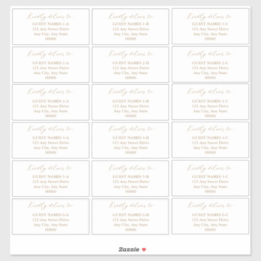 Minimalistisch modern wit bruiloft gastadres sticker (Vel)