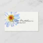 Minimalistisch Modern Wit Daisy Script Flower Visitekaartje (Voorkant)
