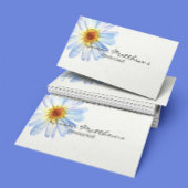 Minimalistisch Modern Wit Daisy Script Flower Visitekaartje