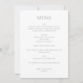 Minimalistisch Modern Wit Eenvoudig Bruiloft Menu  Kaart (Voorkant)