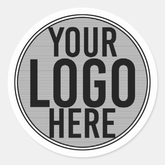 Minimalistisch Modern Wit Logo Custom Business Ronde Sticker (Voorkant)