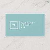 Minimalistisch modern wit & pastelblauw visitekaartje (Achterkant)