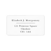 Minimalistisch modern, wit retouradres etiket (Voorkant)