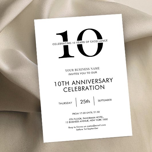 Minimalistisch modern zakelijk Jubileum Kaart