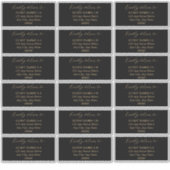 Minimalistisch modern zwart bruiloft gastadres sticker (Voorkant)