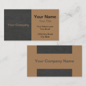 Minimalistisch Modern Zwart en Tan Visitekaartje (Voorkant / Achterkant)