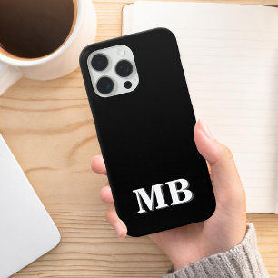 Minimalistisch modern zwart Initiaal monogram iPhone 13 Hoesje