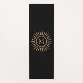 Minimalistisch modern zwart monogram goud yogamat (Voorkant)