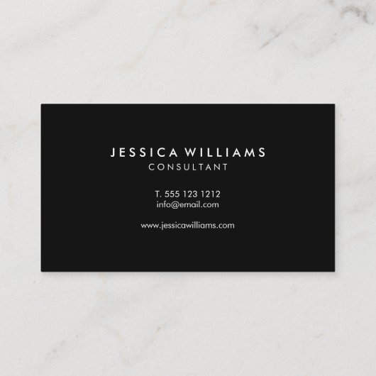 Minimalistisch modern | Zwart Visitekaartje (Achterkant)
