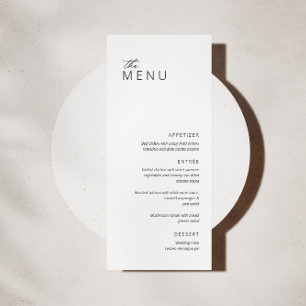 Minimalistisch modern zwart White Wedding Menu K Kaart
