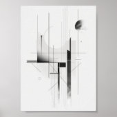 Minimalistisch Modern Zwart-Wit Abstract Poster (Voorkant)