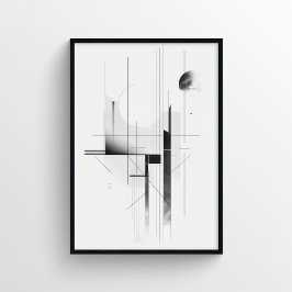 Minimalistisch Modern Zwart-Wit Abstract Poster
