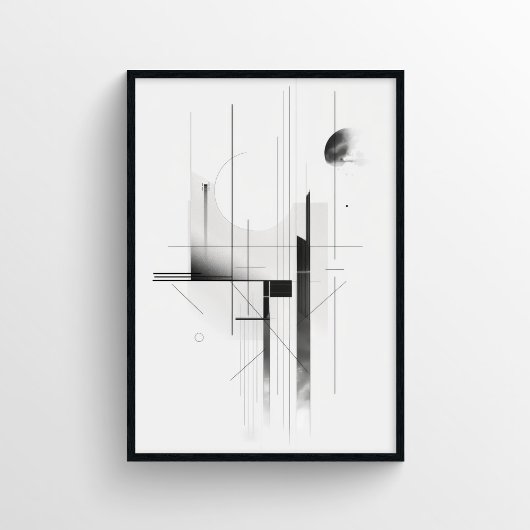 Minimalistisch Modern Zwart-Wit Abstract Poster