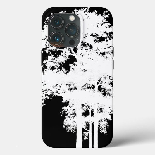 Minimalistisch modern zwart wit boom silhouet Case-Mate iPhone case (Achterkant)