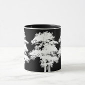 Minimalistisch modern zwart wit boom silhouet mok (Midden)