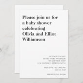 Minimalistisch, modern zwart wit, eenvoudig Baby s Kaart (Voorkant / Achterkant)