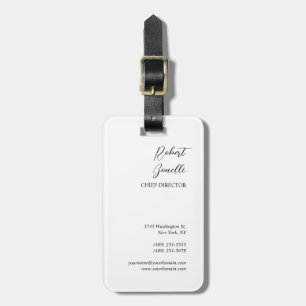 Minimalistisch Modern Zwart Wit Gepersonaliseerd Bagagelabel