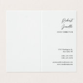 Minimalistisch Modern Zwart Wit Gepersonaliseerd Visitekaartjes (Buitenkant ongevouwen)