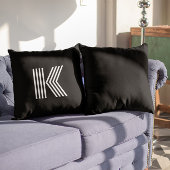 Minimalistisch modern zwart-wit monogram kussen