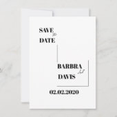 Minimalistisch Modern Zwart & Wit Save the Date Ka (Voorkant)
