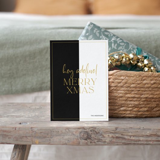 Minimalistisch Modern zwart-wit split screen Kaart