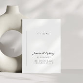 Minimalistisch modern zwart-witscript huwelijk save the date