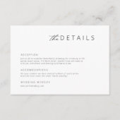 Minimalistisch modern zwart | Witte bruiloft detai Informatiekaartje (Voorkant)